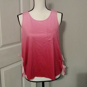 Honey & Sparkle Pink Fade Side Tie Stretch Pocket NWT Tank Top Size Small